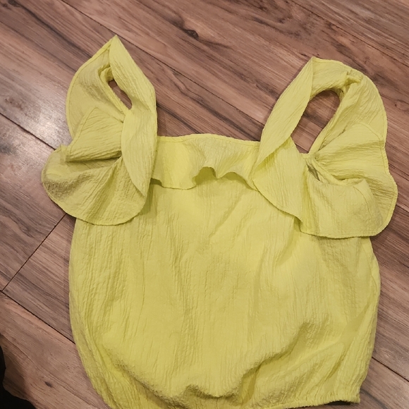 INC International Concepts Yellow Ruffled Tank Top - Picture 1 of 2